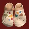 Sapatos transfronteiriços para 11 semicírculo geométrico quadrado amor resina furo sapato fivela desenho animado tridimensional removível