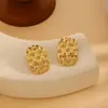 Pendientes de metal con diseño de mariposa y flor, estilo personalidad, Europa y Estados Unidos, para mujer, con sentido exagerado, textura plisada, joyería para orejas