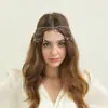Adorno de Frente con Perla de Mariposa y Gota de Agua, Cadena para la Cabeza para Mujer, Tocado Bohemio de Hada para Novia, Accesorio de Cabello de Gama Alta Estilo Ins