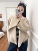 Tot26 Primavera/Verano Nuevo Clásico Lana Doble Cara Corta Oversized Chaqueta con Cuello Mandarín