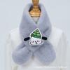 Bufanda de Perro de la Fortuna de Dibujos Animados Otoño e Invierno 2024 para Niños y Niñas, Calentador de Cuello de Felpa Cálido para Bebés, Estilo Infantil de Moda para Atraer Riqueza