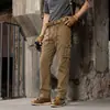 Calça tática casual nova de verão, calça esportiva moderna, calça cargo folgada com múltiplos bolsos plus size para homens