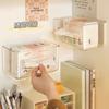 Caja de Pañuelos Transparente Montada en Pared Caja de Papel Almacenamiento de Toallas de Lavado para Baño Montada en Pared de Baño Sin Perforaciones Montada en Pared de Dormitorio