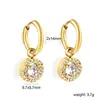 Pendientes Clásicos de Moda Europeos y Americanos, Pendientes con Forma de Corazón Incrustados de Diamantes, Pendientes de Acero Inoxidable de Lujo Ligero y Gama Alta, Pendientes Geométricos para Mujer