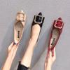 Sapatos de Casamento Femininos Planos 2021 Primavera Novos Cyber Populares Versáteis Camada Única Bico Fino Moda Sapatos Femininos Fundo Macio Sapatos de Ervilha Tendência