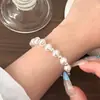 Pulseira de Pérola de Formato Irregular Francesa Pulseira para Mulheres Nicho Luxo Leve Exquisita Moda Meia Pulseira Dourada Acessórios de Pulseira