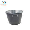Venta al por mayor de fábrica cubo de hielo galvanizado negro cubo de cerveza de metal a prueba de óxido hierro impreso Ovalado con asa utensilios de vino grandes