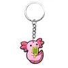 Serie de Salamandras Bebé de Dibujos Animados Lindos Llavero Colgante de Goma Suave de PVC Decoración de Llavero para Coche de Dibujos Animados Bolsa