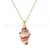 Accesorios de Collar de Concha de Ballena de Nuevo Estilo Transfronterizos para Mujer, Joyería de Acero de Titanio Colorida Creativa de Concha de Verano No Ajustable al Color al por Mayor