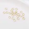 Collar y pulsera chapados en oro de 14 quilates que conservan el color, argolla abierta, anilla O, anillo redondo pequeño, conector de extremo, accesorios de joyería hechos a mano para DIY