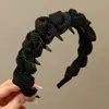 Diadema floral retro femenina clip para el pelo de tul con degradado francés dopamina accesorio para el pelo estilo crema diadema ancha versátil