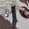 Meias de algodão femininas com acabamento em renda, meias até a panturrilha para outono e inverno, estilo ballet com laço, adequadas para combinar com sapatos de couro pequenos, meias longas de agulha dupla