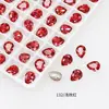 Rhinestones para Uñas Dongzhou Crystal Light Color Rojo Rosa con Base Puntiaguda, Corazón Inclinado, Brillo Deslumbrante, Decoraciones para Uñas de Corazón de Cristal K9 Color Durazno, Corazón Inclinado Rectangular