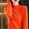 Suéter de malha feminino, camada base outono e inverno, suéter interno feminino, camada base de malha, suéter feminino de gola alta cruzada de manga longa