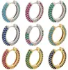 Brincos de diamantes coloridos com microincrustação Europa e Estados Unidos brincos simples compactos brincos de zircônia dupla face acessórios de joalheria uma geração de cabelo