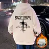Moletom com Capuz Estilo Retrô Americano para Homens, Estilo Lã Outono e Inverno, Jaqueta Tendência Estilo Hong Kong para Casais, Peça Superior Pesada Oversized