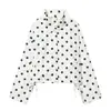 Ropa de mujer de manga larga con lunares para comercio exterior, estilo europeo y americano, chaqueta casual de corte holgado con cuello alto, versátil al por mayor ZR