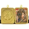 Colgante Thangka Dorado Xizang Ocho Santos Patronos Cinco Ancianos Dios Amarillo de la Riqueza Mahakala Buda Amuleto Colgante