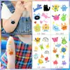 Regalo Día del Niño Tatuaje Temporal de Oso Mantequilla Acuarela Estilo Ins Gato Tatuaje Temporal Femenino Impermeable y de Larga Duración