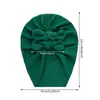 Gorro de punto liso para bebé transfronterizo con doble lazo, Gorro para bebé estilo indio, Gorro suave de algodón acanalado para bebé, Estilo Ins