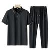 Verão Homens de manga curta Ice Silk Polo Shirt Homens respirável Quick-drying Lapela T-shirt Dad's Casual Sports Suit