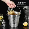 Cubo de Hielo Engrosado de Acero Inoxidable Cubo para Cubitos de Hielo Cubo de Hielo Ktv Bar de una Sola Capa con Doble Asa Cabeza de Tigre Cubo para Vino Tinto Cerveza Champaña