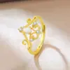 Anillo de Corona de Ópalo Imitación Más Vendido de Shopee, Exquisito y Lujoso, con un Toque de Alta Gama, Diseño Único y de Nicho