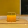Taza de Vidrio de Borosilicato para el Hogar con Asa, Taza Resistente a Altas Temperaturas y Agua Caliente, Taza de Té para Oficina, Taza de Leche, Taza Simple