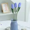 Flor de tulipán de lana cerrada terminada flor tejida ramo de mano ganchillo al por mayor Día de San Valentín Día del Maestro