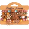 Aliexpress Joyería de Mano Nueva Europea y Americana Pulsera de Disco de Cuentas con Borla de Turquesa Personalizada de Moda para Mujer Juego de Cuatro Piezas