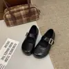 Sandálias Birkenstock com fivela quadrada e salto oculto, estilo Mary Jane confortável, fofas e estilosas, salto de 5 cm, design simples, estilo coreano, nova coleção de outono, sola grossa