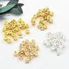 Cuentas Espaciadoras Redondas Huecas de Doble Cara con Carácter "Fu" de Oro de 14K que Conservan el Color, Accesorio DIY de Cuentas Sueltas para Enhebrar Pulseras y Cuentas de la Fortuna