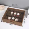 Caja de Relojes Modelo Nuevo Transfronteriza, Caja de Almacenamiento para Relojes de Madera de Nogal Negro con Almohada Dura, Caja de Exhibición de Relojes de Lujo Ligero de Alta Gama, Caja de Almacenamiento