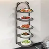 Estante de Almacenamiento para Cocina, Estante para Preparación de Alimentos, Estante para Encimera de Cocina, Multicapa, Multifuncional para Verduras, Montaje en Pared sin Taladro