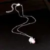 Collar con Colgante de Flor de Perla de Zirconia Aretes Set de Moda de Lujo Ligero para Mujer Temperamento Francés Joyería Elegante