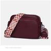 Bolso Pequeño Cuadrado Popular de Cuero Genuino Transfronterizo, Estilo Retro Europeo y Americano, Bolso Versátil de Hombro y Cruzado, Color Sólido Simple, Patrón Granulado, Piel de Vaca de Primera Capa
