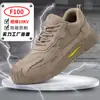 Zapatos de Protección Laboral para Hombre, Invierno con Puntera de Acero, Antimpacto, Antipenetración, Forro de Felpa, Zapatos de Trabajo Cálidos, Piel de Ante, Cómodos, Resistentes al Desgaste, Zapatos de Seguridad