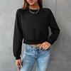 Bai Fen Zhi Yi Sudadera de Manga Larga con Cuello Redondo de Color Sólido para Mujer, Ropa Femenina Multicolor Transfronteriza Más Vendida en Amazon para Otoño e Invierno, Estilo Europeo y Americano