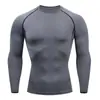 Camiseta Masculina Manga Longa Justa em Estoque para Venda Transfronteiriça, Adequada para Treinamento de Basquete, Esportes, Fitness, Elástica, Secagem Rápida, Respirável, Top Camiseta para Corrida