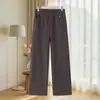 Pantalones Rectos Ajustados para Mamá de Mediana Edad Versátiles Otoño/Invierno 2026 Pantalones de Pierna Ancha de Cachemira Sintética Pantalones Largos de Color Sólido para Mujeres de Mediana Edad y Mayores