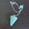 Colgante de Péndulo con Forma de Cono de Cristal Natural, Péndulo Cono Hexagonal de Ágata, Piedra Rombo de Seis Lados con Forma de Bala Facetada