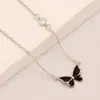Collar de Mariposa que Cambia de Color Sensible a la Temperatura para Mujer, Cadena para Clavícula de Diseño de Nicho de Lujo Ligero, Regalo de Cumpleaños para Novia, Venta al por Mayor Transfronteriza