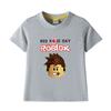 ROBLOX estampa de desenho animado roupas infantis fornecimento transfronteiriço de camisetas infantis de algodão puro manga curta atacado