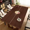 Jogo Americano Estilo Chinês, Tapete de Couro Resistente ao Calor, Resistente a Altas Temperaturas, Tapete Retangular Doméstico para Mesa de Chá, Tapete de Proteção de Mesa à Prova de Óleo e Impermeável