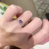 Anillo retro francés de alta calidad, romántico, morado, gota de agua, fila de amor, diseño apilado, anillo de temperamento exquisito y versátil