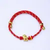Pulseira de Corda Trançada Vermelha para o Ano do Cavalo, Pulseira de Fio Vermelho para o Ano do Zodíaco, Presente para Namorada, Signo do Zodíaco, Joia de Mão para Paz e Felicidade
