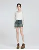 Shorts de Mezclilla con Sentido de Diseño Retro para Mujer, Pantalón Culotte de Cadera, Nuevo Diseño de Verano 2025, Falda de Cintura Alta en A.