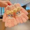 Guantes de Dedos Lindos para Niños Niñas Invierno Prueba de Frío Cálido Juego de Cinco Dedos Conjunto Completo de Dedos Tejido para Bebé Niños de Invierno