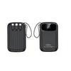Carregamento Super Rápido Certificado 3C, Power Bank de 20000mAh, Ultrafino, Portátil, Grande Capacidade, Cabo Embutido, Fonte de Alimentação Móvel