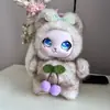 Muñeca Gatito Sonrojada de Ojos Azules Tierna Leche Regalo para Mejor Amiga Humana Muñeca de Vinilo de Ojos Grandes Juguete de Moda Adorno